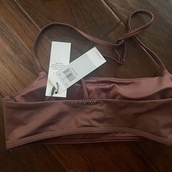 Calvin Klein Swimwear Maroon Bikini Top. Size XS NWT - Picture 2 of 2